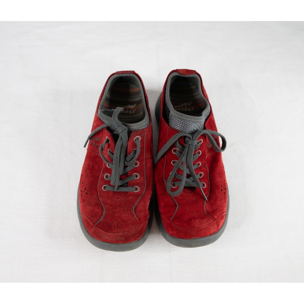 Dansko Suede Sneakers Womens size 37 US 7 Red‎ suede elise oxford walking shoes